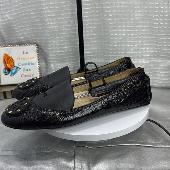 (Q7) MICHAEL KORS women's leather ballet flats, size 9M with Gold Accents - Picture 4 of 13